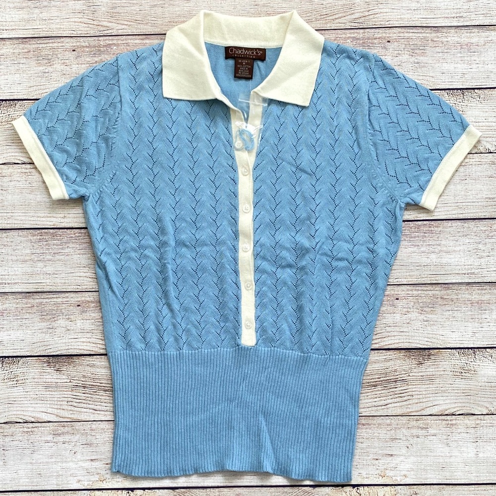 Chadwick’s Short Sleeved Sweater, Size Med